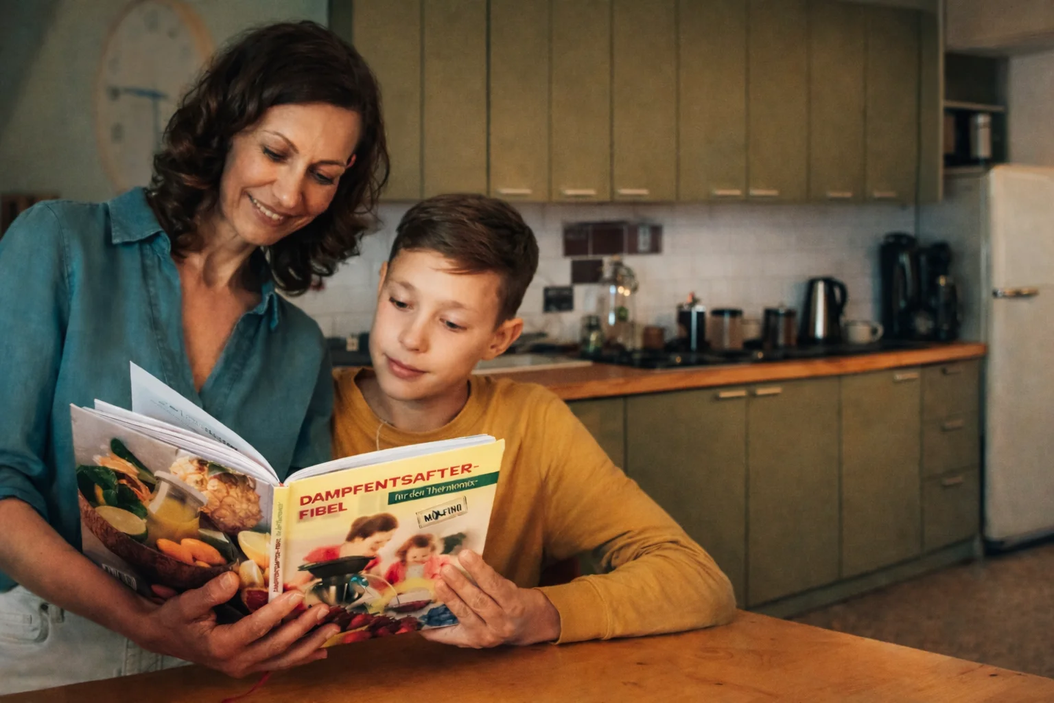 Thermomix mit frischem Gemuese in einer modernen Kueche