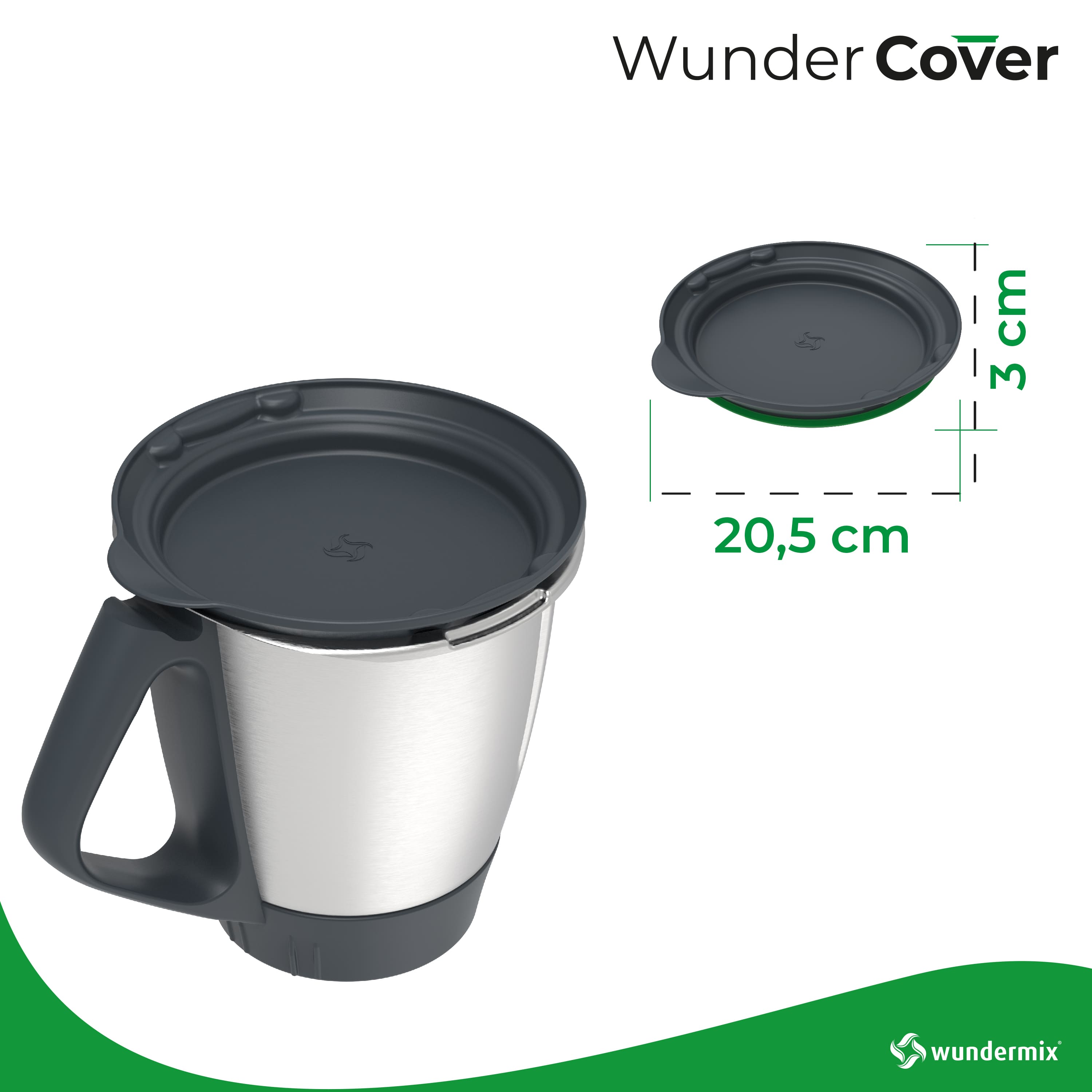WunderCover® Frischhaltedeckel mit Wiegefunktion für den Thermomix TM6 und TM5 sowie Monsieur Cuisine Smart, Connect, Trend